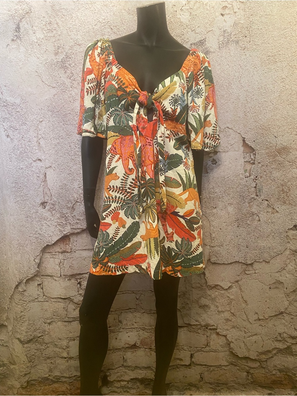 BlueSteel Multicoloured Front Tie Dress